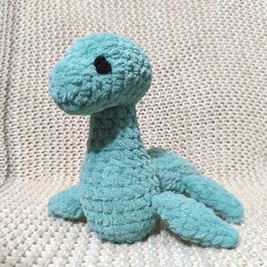 Handmade crochet plushie loch Ness monster stuffie Nelly stuffy